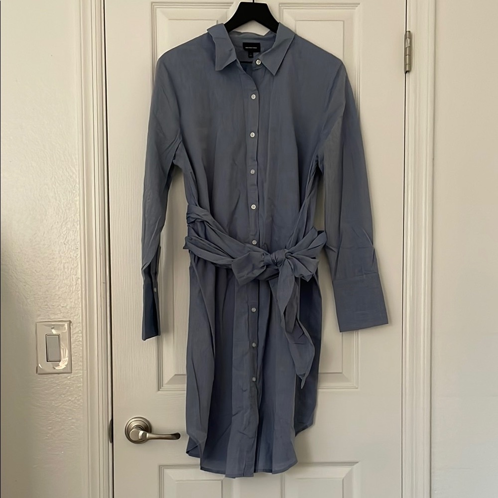 Elegant Blue Shirt Dress